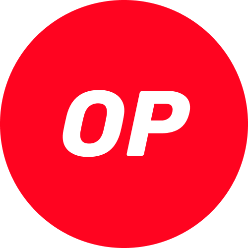 Logo for Optimism blockchain 